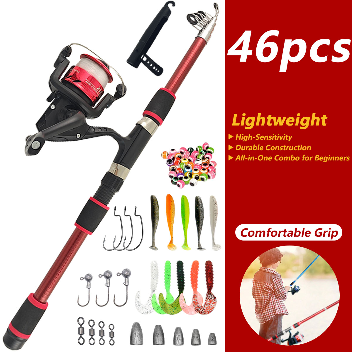 Freshwater Line - 46 Parça Teleskopik Olta Kamışı ve