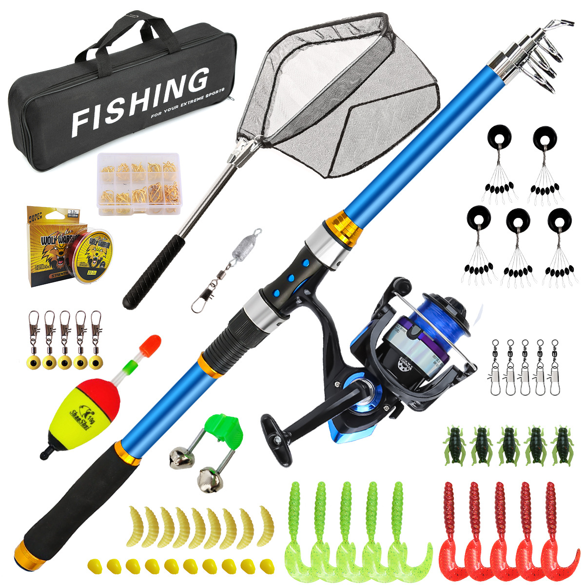 Fishing Line Spooler - 2.1-3.6M Teleskopik Cam Elyaf Olta Seti,