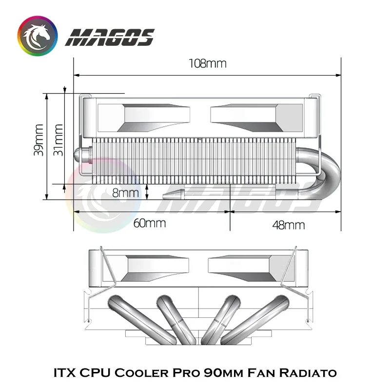 ITX CPU soğutucu Pro 90mm Fan  - Fly Line incelemesi ve fiyatı